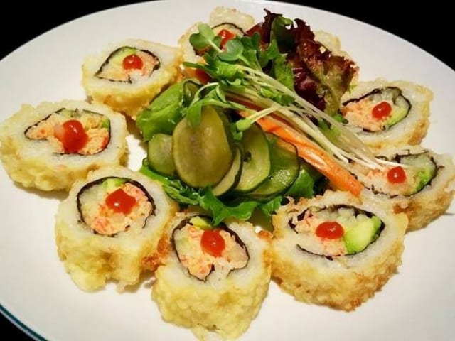 Spicy Shrimp & Crab Hand Roll.